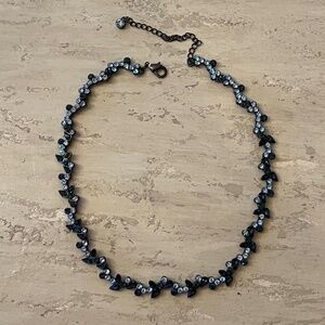 Givenchy Vintage Blue Flower Crystal Necklace